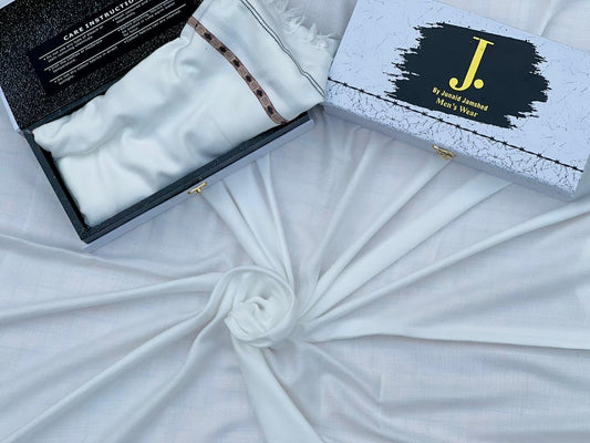 Junaid Jamshed Inspired Premium Wool Gents White Shawl